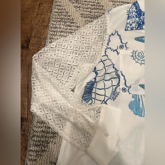 NWT NORACORA button down cotton lace tunic - Picture 8 of 13